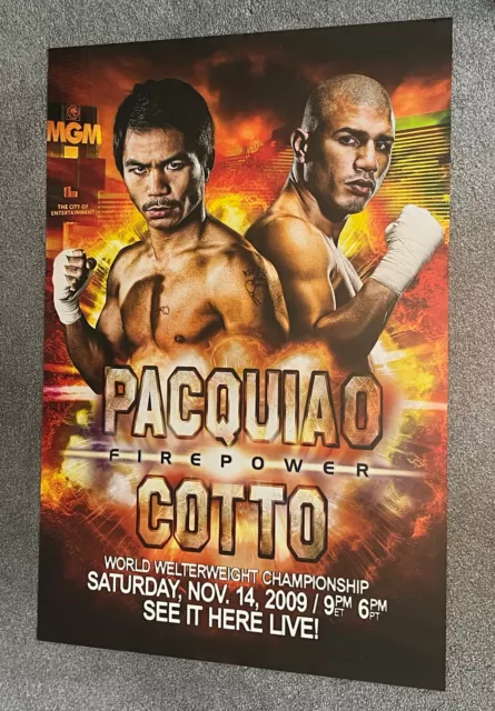 2009 Manny Pacquiao vs Miguel Cotto Boxing 24 x 36" *OFFICIAL* POSTER MGM VEGAS