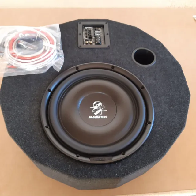 Ground Zero  Subwoofer, Kabel und Verstärker inkl. Reserveradgehäuse