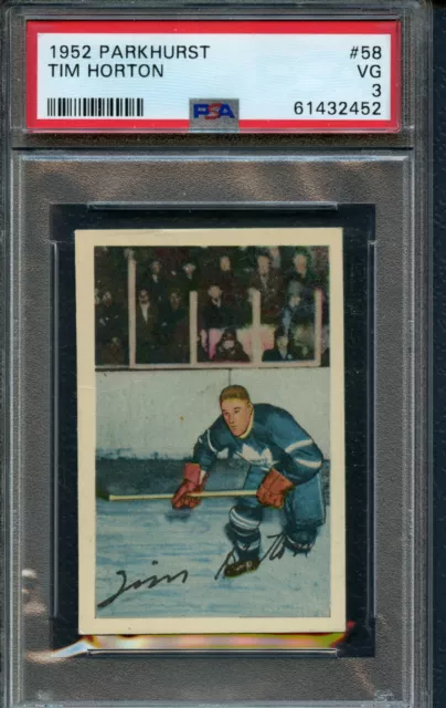 42 Tim Horton HOF - 1958 Parkhurst Hockey Cards (Star) Graded G