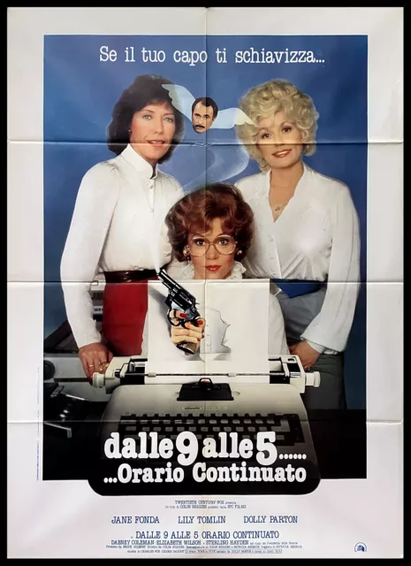 1981 * Manifesto 2F Cinema "Dalle 9 Alle 5...Orario Continuato - Jane Fonda, Lil