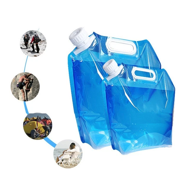Bolsa de agua potable de alta calidad 1* 1 ud. 5L/10L azul camping contenedor de bolsa