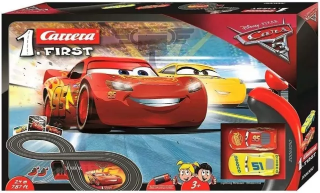 Carrera First Disney/Pixar Cars 3 - Slot Car Race Track - Includes 2 cars