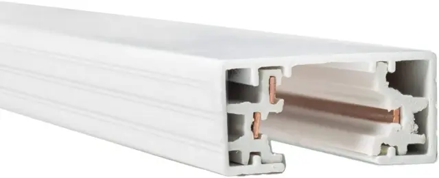 , H Track 4FT Single Circuit 120V with 2 Endcaps in White