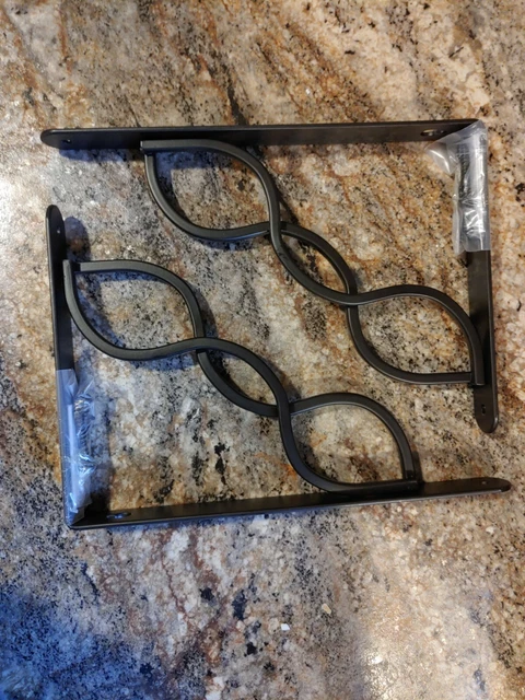 2- StyleWell Celtic Scroll shelf bracket Brown metal 9x6.5