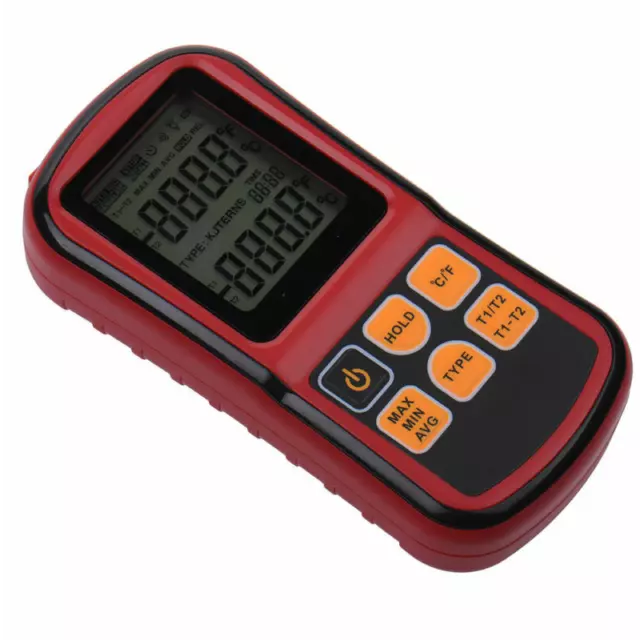 Thermocouple Sensor Tester  LCD Dual Two 2 K-Type Digital Channel Thermometer