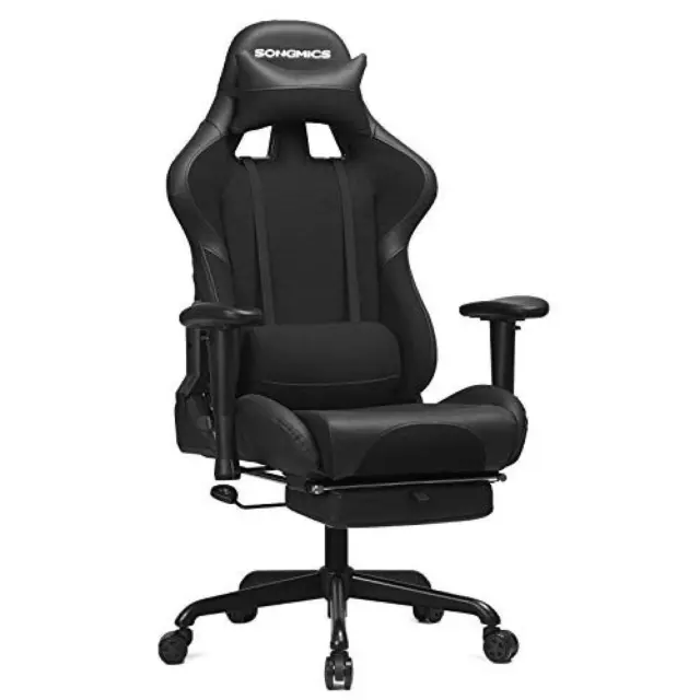 (TG. 69D x 70.5W x 138H cm) SONGMICS Sedia Gaming con Poggiapiedi, Sedia Girevol