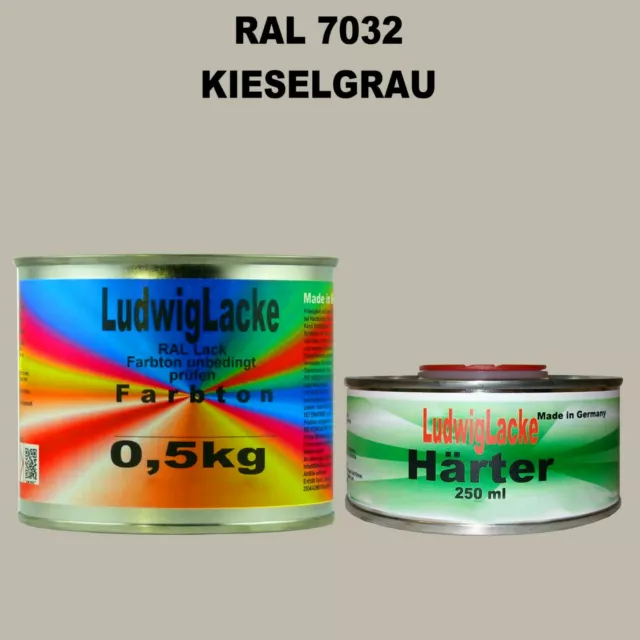 Ral 7032 Gris Caillou Peinture Acrylique 0,75 KG De Brillant Avec Durcisseur