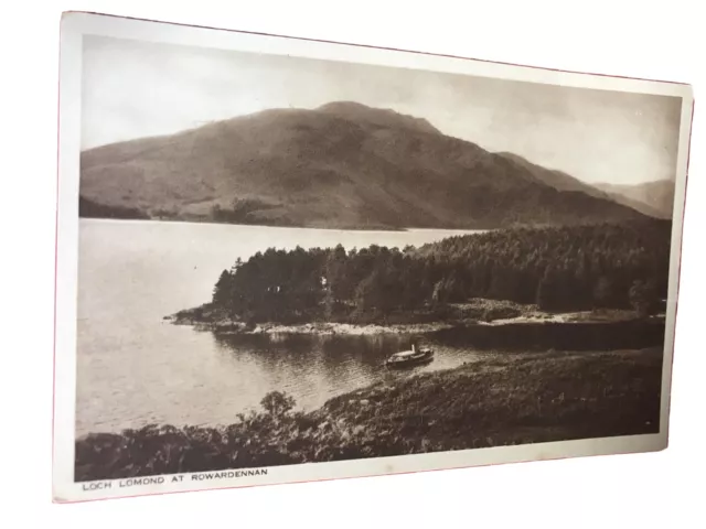 Loch Lomond at Rowardennan.  Scotland.  Vintage Postcard