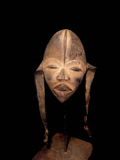Antique Dan Mask, Ivorian, Hardwood, West African, Tribal, Victorian, Circa-5749