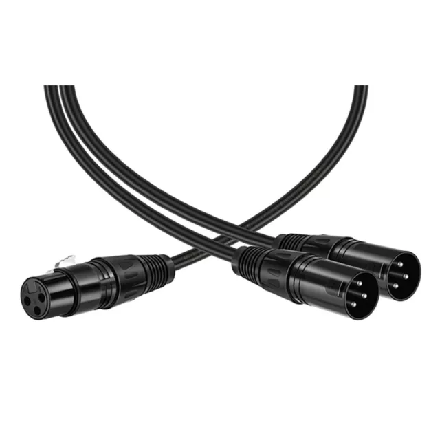 NEW 3 Pin XLR Female Jack to Dual Male Jack Y Splitter Adapter Cable 50cm Length