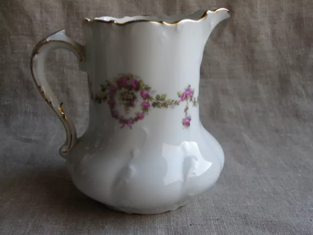 PICHET EN PORCELAINE DE LIMOGES - DÉBUT XXème - MANDAVY DE MAVALEIX - ROSES