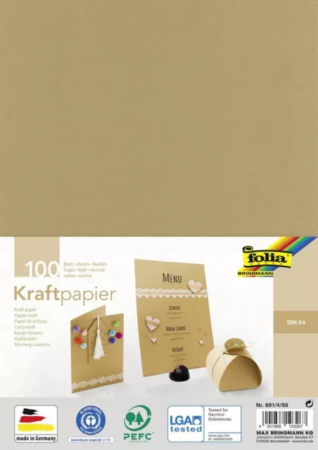 Folia Kraftpapier 120g/m² DIN A4, 100 Blatt