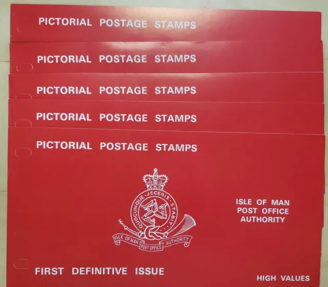 ISLE OF MAN 1973 FIRST DEFINITIVE ISSUE HIGH VALUES FIVE Presentation Packs