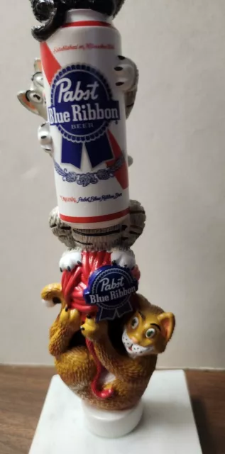 PBR Pabst Blue Ribbon Happy Cats Yarn 11" Draft Beer Tap Handle New in Box 3