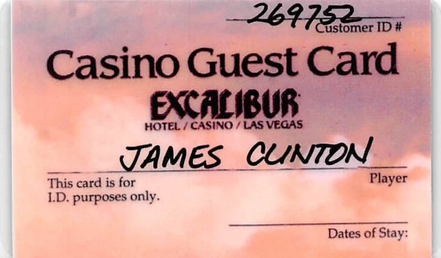 Excalibur Casino - Las Vegas, NV - Rare Laminated Paper Guest Card (74mm Wide)
