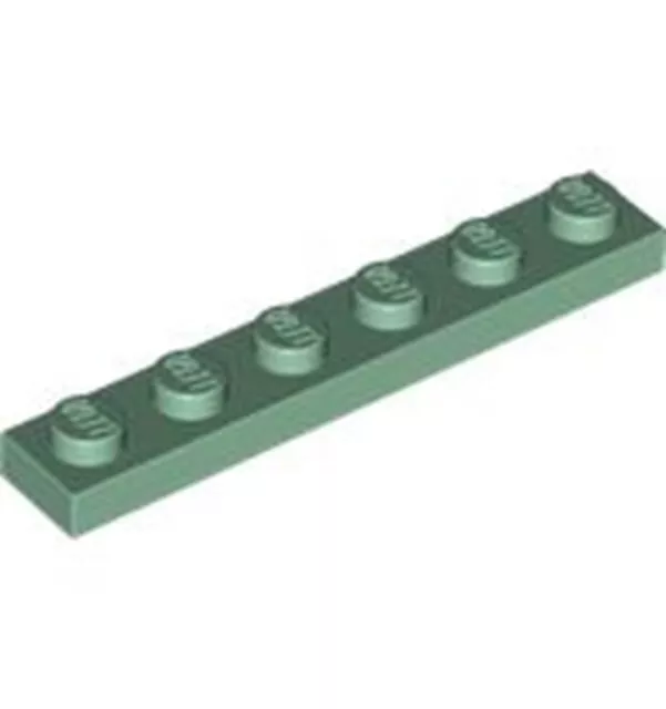 Piastra LEGO 3666 1x6 verde sabbia x 8 pezzi 6099187 nuova con scatola