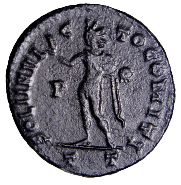 EF / AU Authentic Roman Coin Constantine I 'the Great' BI Nummus. Ticinum Sol TT
