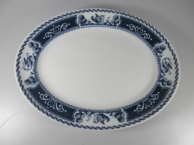Losol Ware Oval Platter Serving Plate Meliden Flow Blue Keeling & Co Burslem
