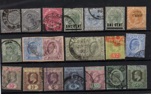 Straits Settlements QV-KEVII useful collection WS35704