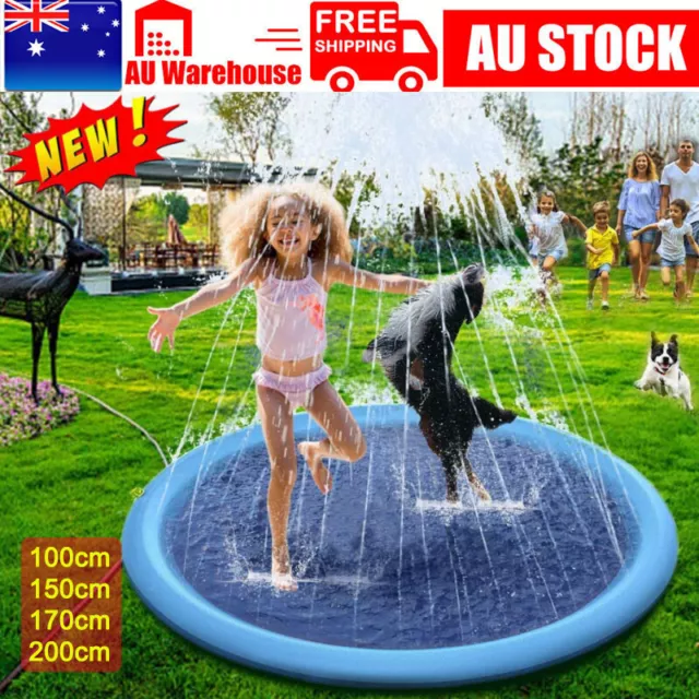 200CM Sprinkler Play Mat Water Toy Dog Pool Beach Splash Pad Game Centre Spray