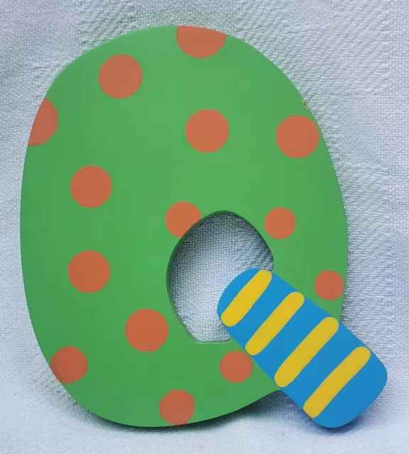 Vtg Tatutina Wooden Letter “Q” Decorative Alphabet Decor Kids FUN Wall Hanging