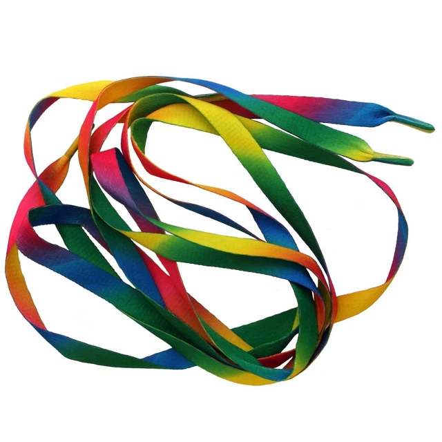 Paire de lacets multicolore - plat - arc en ciel - 110cm - Rainbow laces