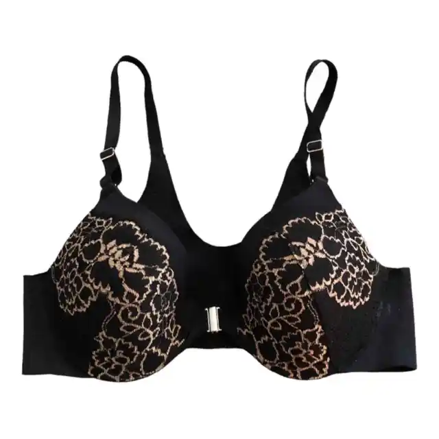 Soma 34DD Full Coverage Front Close Lace Trim Bra - NWOT
