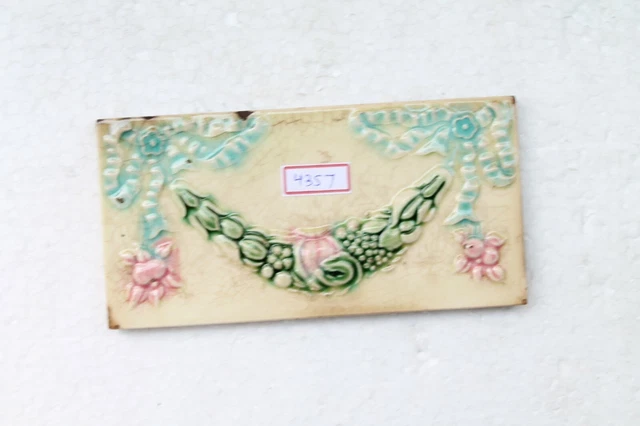 Japan antique art nouveau vintage majolica border tile c1900 Decorative NH4357