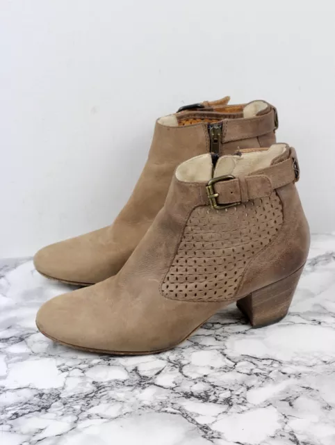 Russell & Bromley Aquatalia Cuir Taupe Bottines Taille UK 5.5 / Ue 38.5