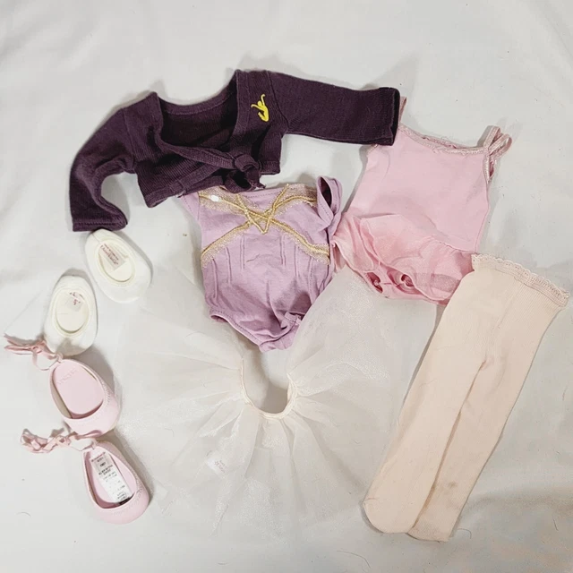 18" American Girl Doll Ballet Set Pink Leotard~Tights~Shrug~Headband~Ice Skating