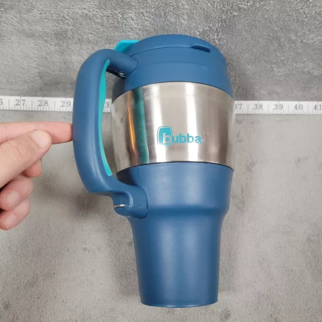 Bubba Keg Tall 34 oz Blue Insulated Trim Silver Travel Mug w/ Bottle Opener 9”