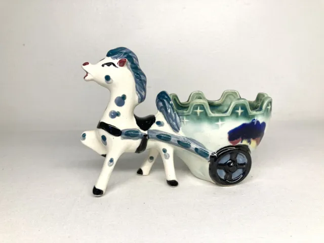 Vintage Horse and Cart Planter Toothpick Holder