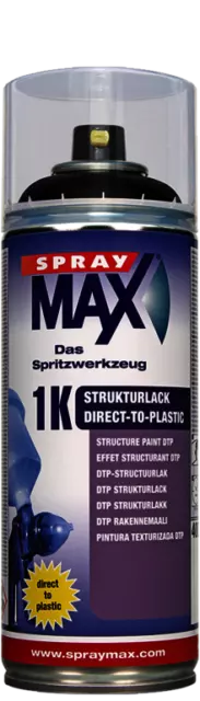 Vernice strutturale SprayMax 1K DTP finemente nera (400 ml)