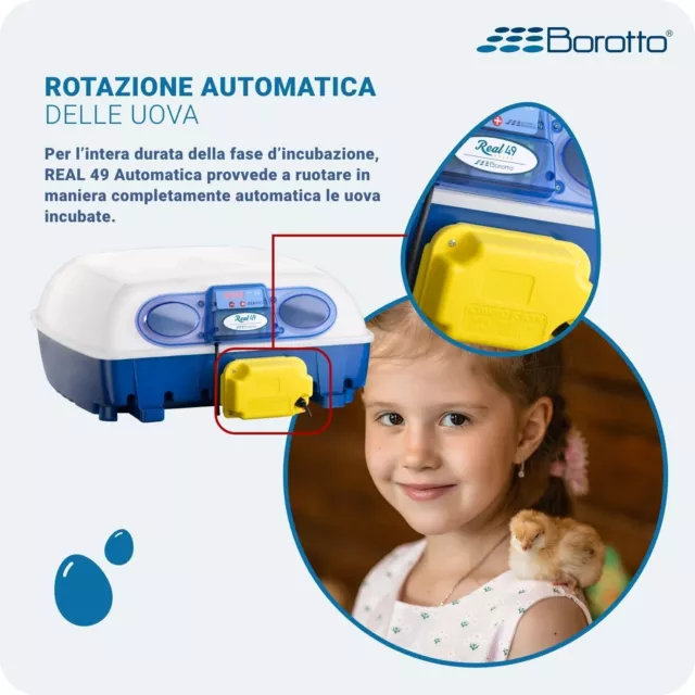 INCUBATRICE PROFESSIONALE AUTOMATICA  "REAL 49" BOROTTO – 49/196 uova  🔝💙 2