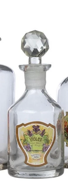 Victorian Trading Co Violet Breath Toilet Water Glass Perfume Bottle 19C