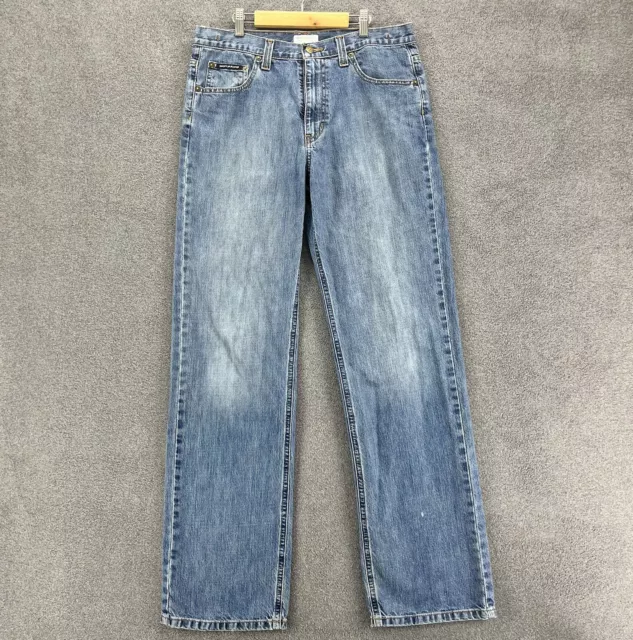 DKNY Jeans mens 32 X 34 Blue Straight Mid Rise Denim 5 Pockets