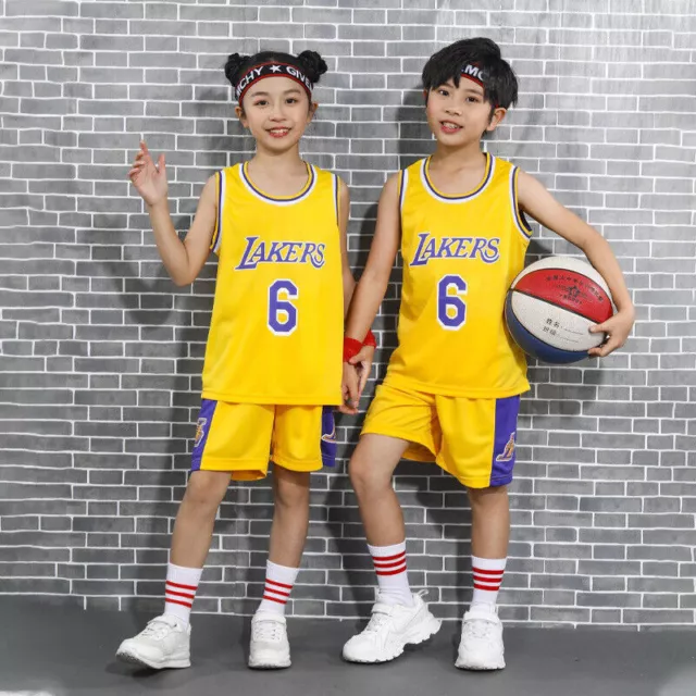 Sportanzug Kinder Jungen Basketball Trikot Los Angeles Lakers Trikot Sets qf