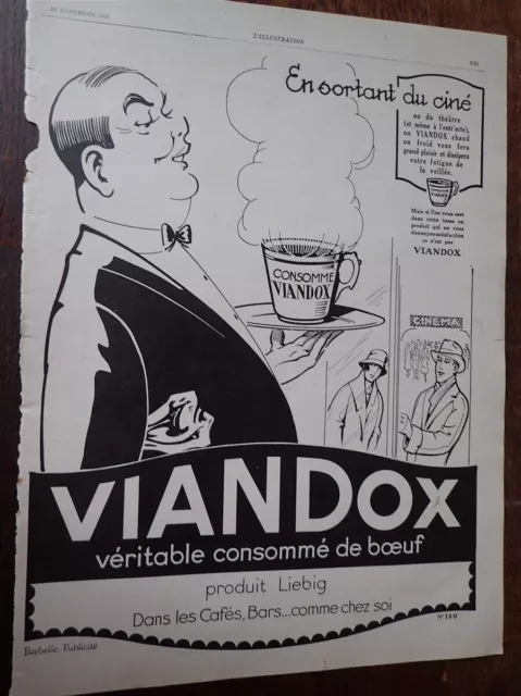 VIANDOX LIEBIG + DENTOL par POULBOT + DUPONT pour malades pub  ILLUSTRATION 1926