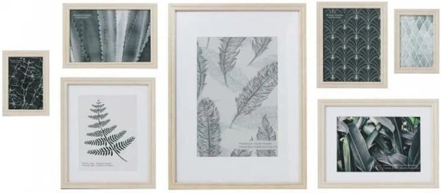 Cadre photo DKD Home Decor Cristal Papier Tropical Bois MDF (48 x 6 x 34 cm)...
