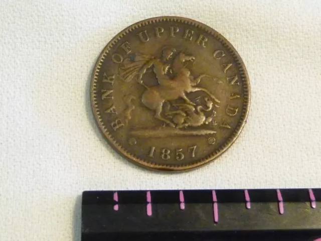 1857 Bank Of Upper Canada One Penny Bank Token