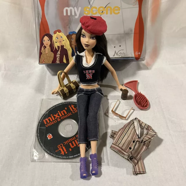 Barbie My Scene Hanging Out Nolee Doll 2003 With Accessories, Box, and CD