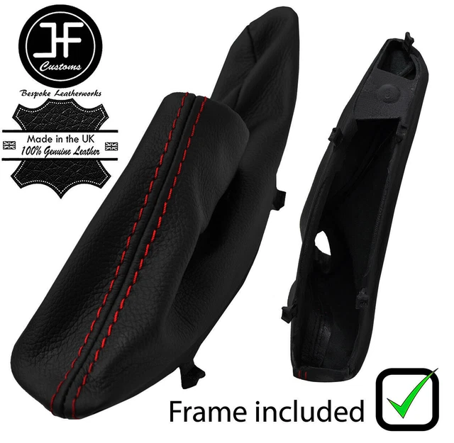 Soufflet De Levier De Vitesse En Cuir Véritable - Noir Coutures Rouges Pour Honda Civic Type R FN2