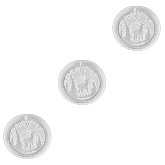 3 PCS White Silica Gel Listed Mold Child Christmas Ornament Resin Xmas Decor