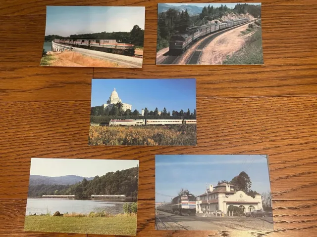 Amtrak Train Railroad Lot of 5 Postcards