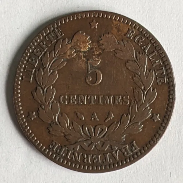 1897 France 5c / cinq centimes coin