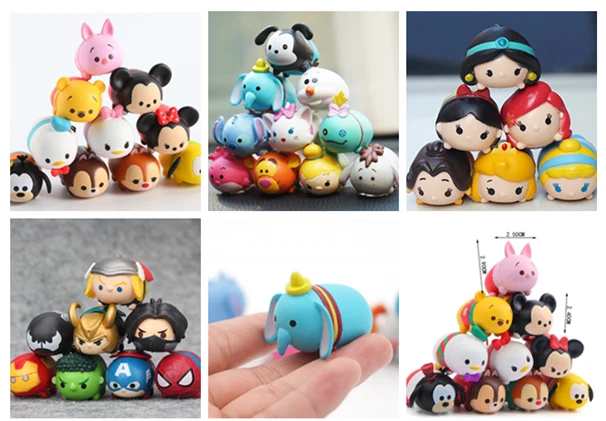 Lots Of Marvel Disney TSUM TSUM Princess Mini Action Figures PVC Toys Dolls