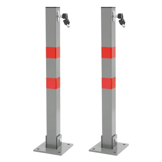 2x Barriera parcheggio serratura posto portatile con serratura rosso 67x5 cm