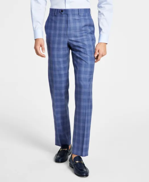 Lauren Ralph Lauren Mens Classic Fit Blue Plaid Suit Pants 36 x 34