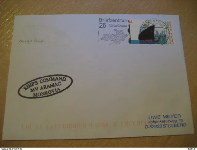 Aramac Mv Monrovia Liberia Cargo Ship Cover Elmshorn 2005 Cancel Germany