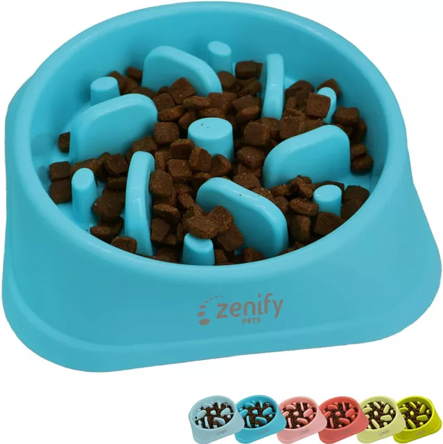 Zenify Dog Bowl Slow Feeder - Large 500ml Healthy Eating Pet Interactive Feeder